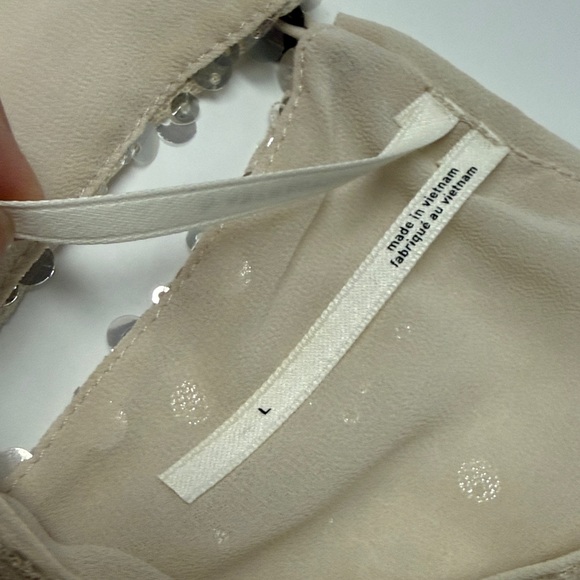 Anthropologie woman’s Sequin Beige Blouse - Picture 4 of 9